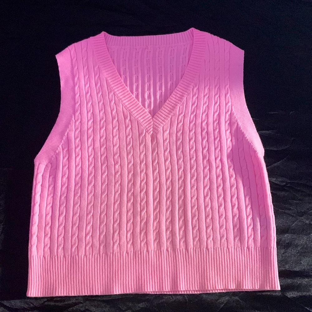 Pink Shein Sweater Vest